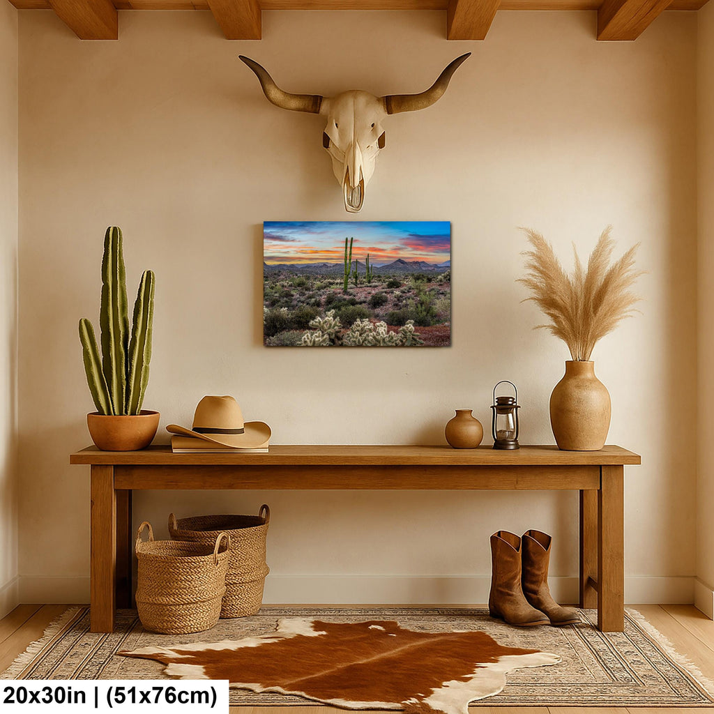 Sonoran Desert Sunset, Lost Dutchman State Park Arizona Southwest Photography Wall Art