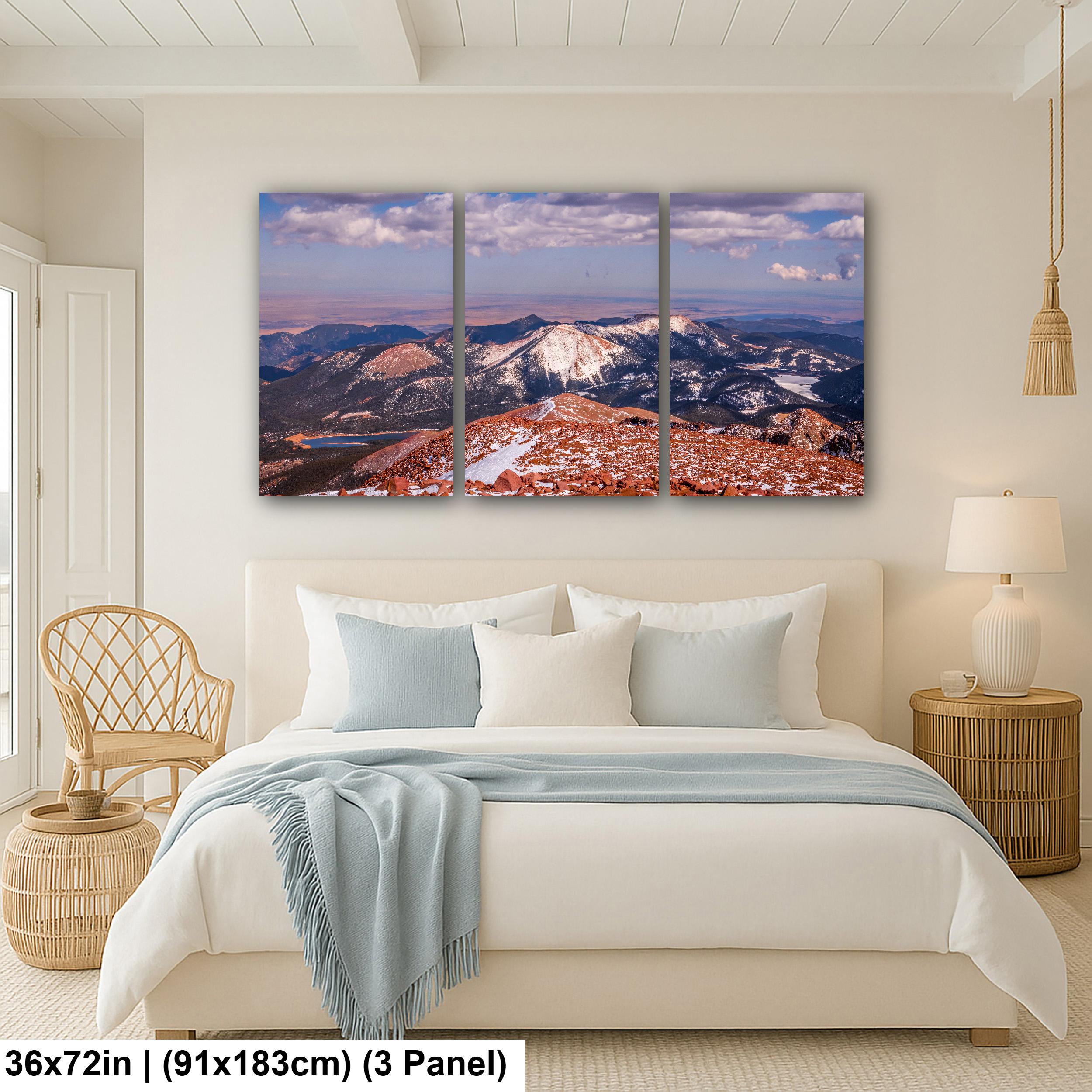 Dusted Ridges: Pikes Peak Summit Colorado Springs Photography Wall Art