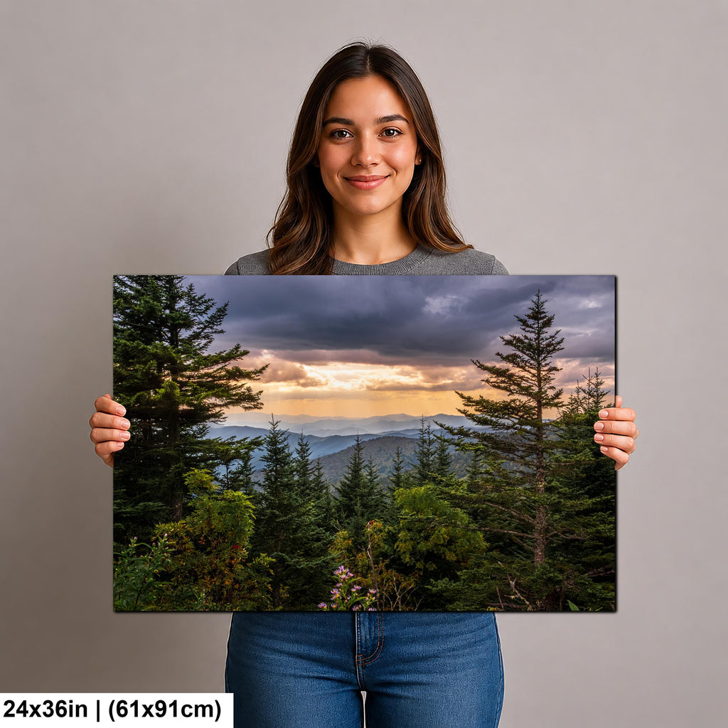 Between the Pines: Scenic View Great Smoky Mountains TN Photo Wall Art