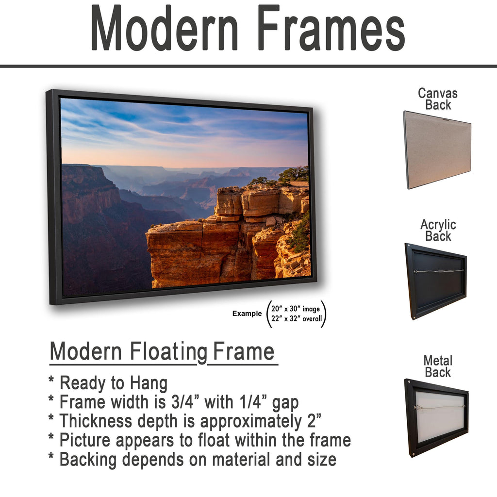 Grand Canyon Sunset Photography Wall Art, North Rim Canyon Overlook