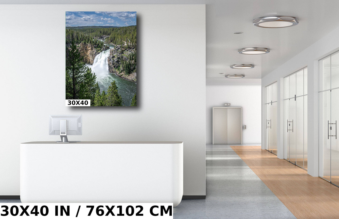 Yellowstone's Grandeur: Upper Falls Wall Art Portrait Wyoming Nature Photography
