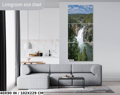 Yellowstone's Grandeur: Upper Falls Wall Art Portrait Wyoming Nature Photography