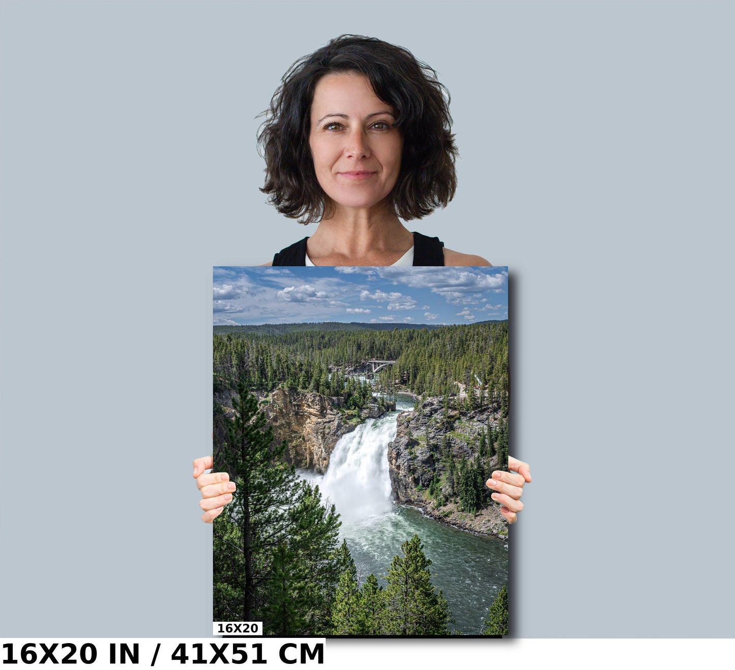 Yellowstone's Grandeur: Upper Falls Wall Art Portrait Wyoming Nature Photography