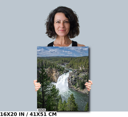Yellowstone's Grandeur: Upper Falls Wall Art Portrait Wyoming Nature Photography