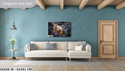 Rocky Refuge: Marmot of Yellowstone National Park Wall Art Wild Animal Photography Metal Acrylic Print