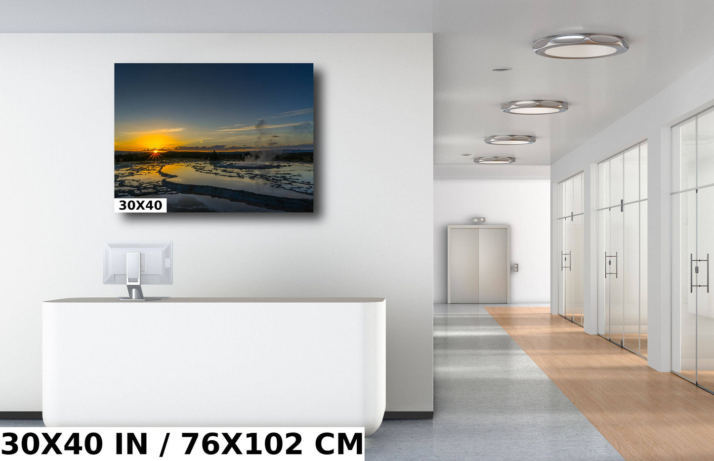 Geyser Grace: Fountain Geyser of Yellowstone Wall Art Wyoming Landscape Metal Canvas Print