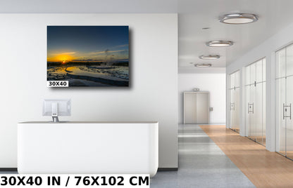 Geyser Grace: Fountain Geyser of Yellowstone Wall Art Wyoming Landscape Metal Canvas Print