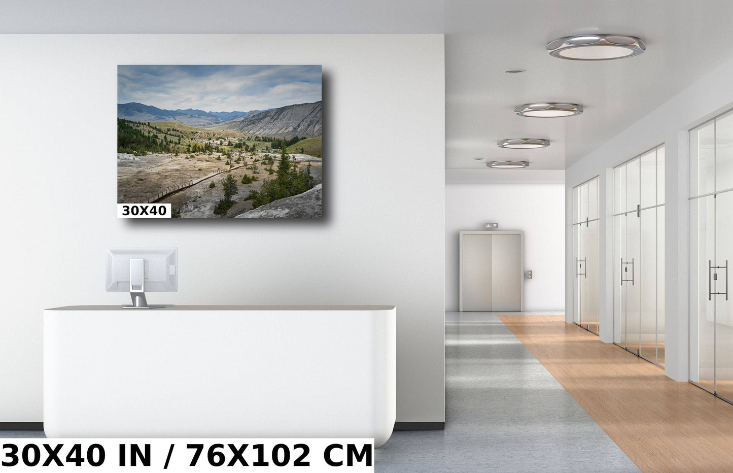 Frontier Sentinels: Mammoth Hot Springs Fort Yellowstone National Park Wall Art Yellowstone National Park Valley Metal Acrylic Print