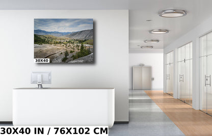 Frontier Sentinels: Mammoth Hot Springs Fort Yellowstone National Park Wall Art Yellowstone National Park Valley Metal Acrylic Print