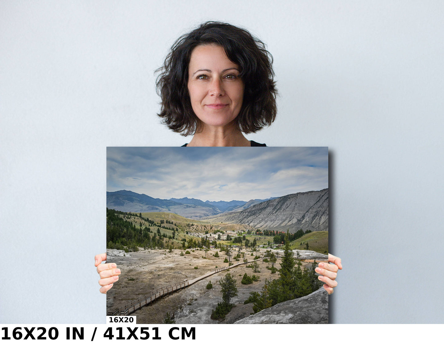 Frontier Sentinels: Mammoth Hot Springs Fort Yellowstone National Park Wall Art Yellowstone National Park Valley Metal Acrylic Print