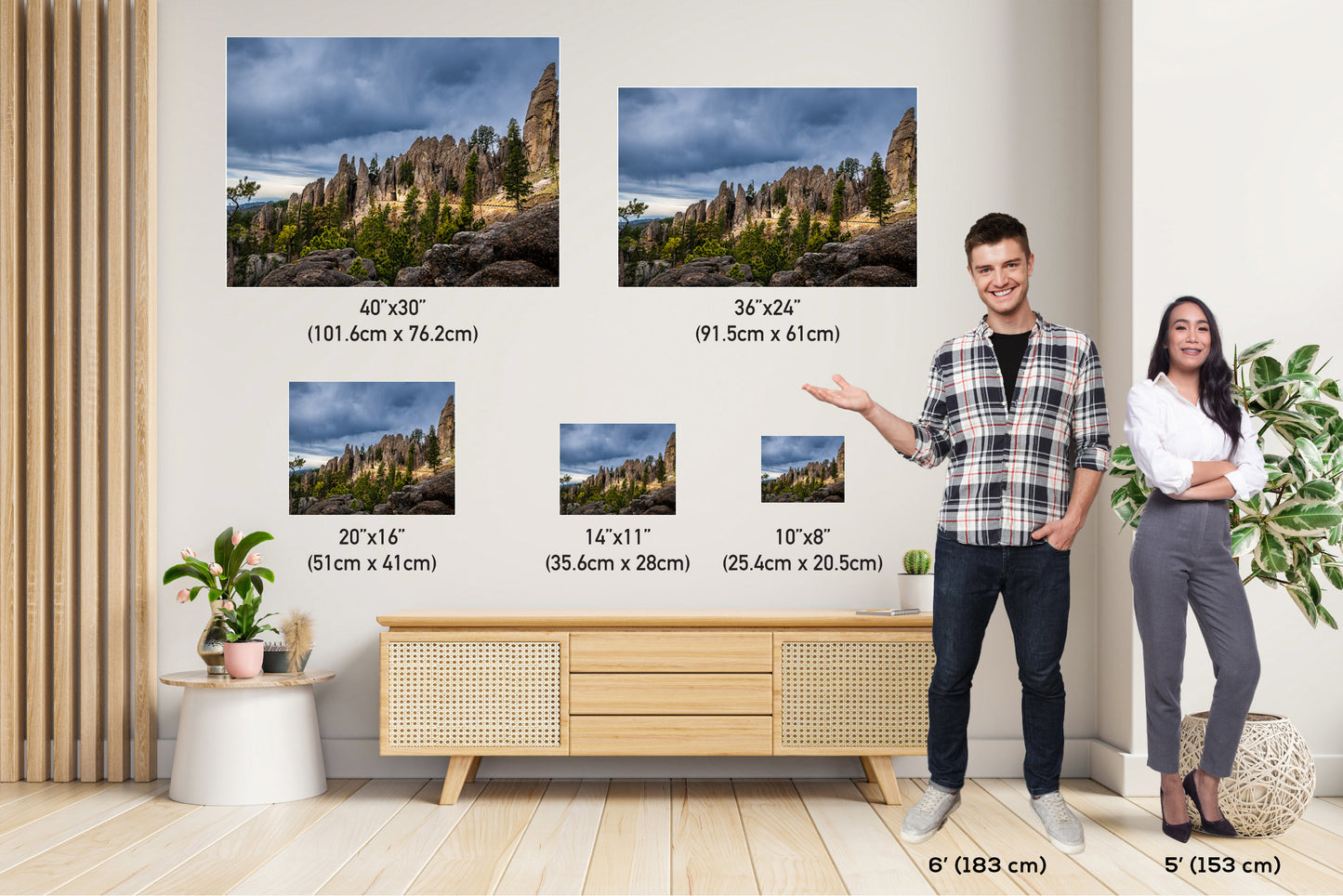 Needles Eye Tunnel: Giant Rock Formations Along the Needles Highway Wall Art Black Hills South Dakota Landscape Metal Acrylic Print