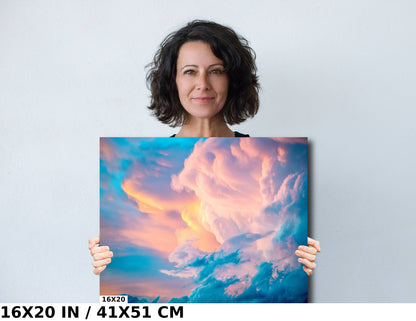 Heavenly Hues: White Sulphur Springs Montana Big Sky Photography Wall Art Metal Canvas Print Cloud Landscape