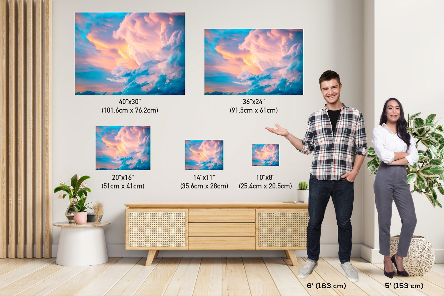 Heavenly Hues: White Sulphur Springs Montana Big Sky Photography Wall Art Metal Canvas Print Cloud Landscape