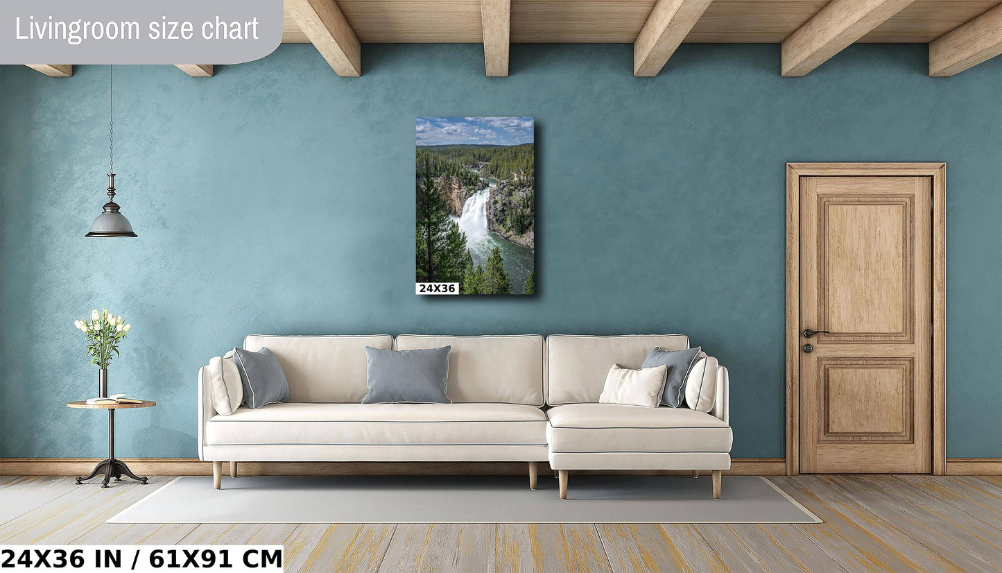 Yellowstone's Grandeur: Upper Falls Wall Art Portrait Wyoming Nature Photography