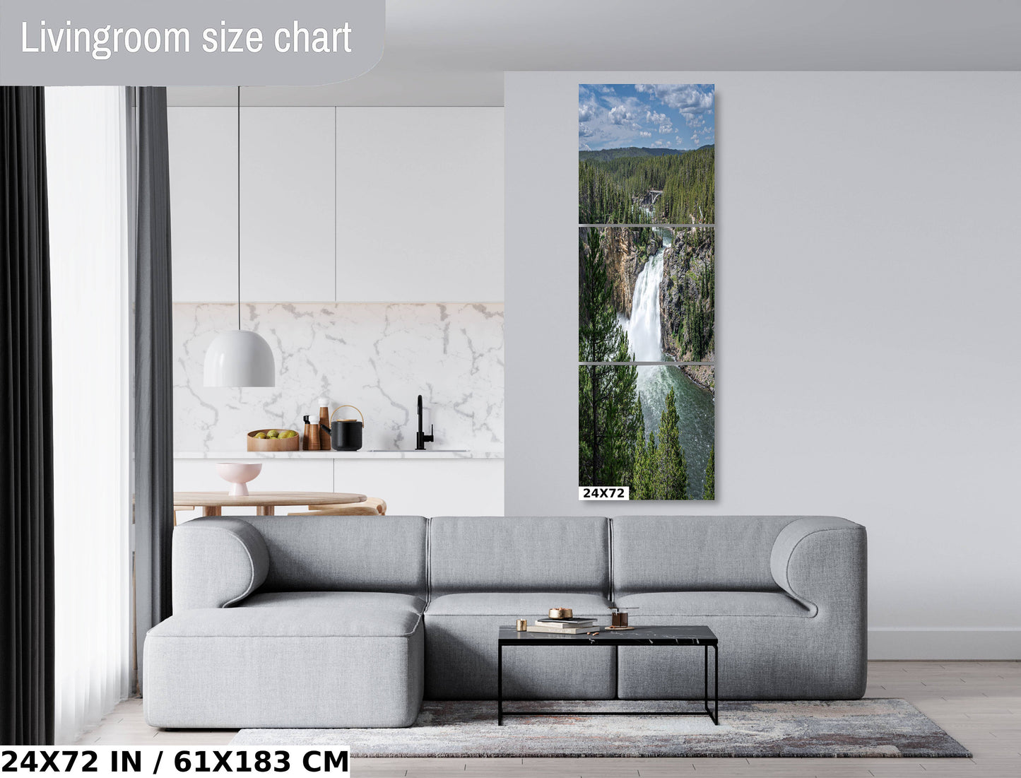 Yellowstone's Grandeur: Upper Falls Wall Art Portrait Wyoming Nature Photography