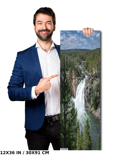 Yellowstone's Grandeur: Upper Falls Wall Art Portrait Wyoming Nature Photography