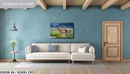 Pronghorn Pair: Twin Pronghorn in Yellowstone Wall Art National Park Metal Aluminum Print Wildlife Photography
