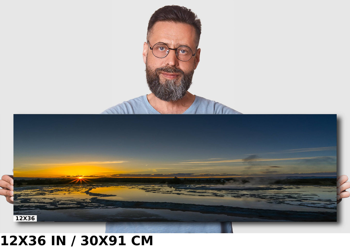 Geyser Grace: Fountain Geyser of Yellowstone Wall Art Wyoming Landscape Metal Canvas Print