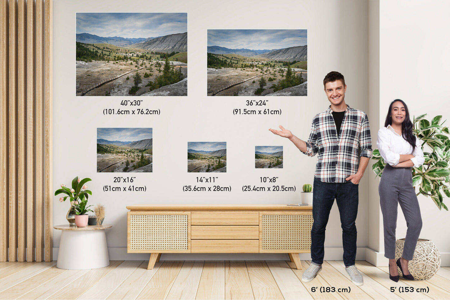 Frontier Sentinels: Mammoth Hot Springs Fort Yellowstone National Park Wall Art Yellowstone National Park Valley Metal Acrylic Print