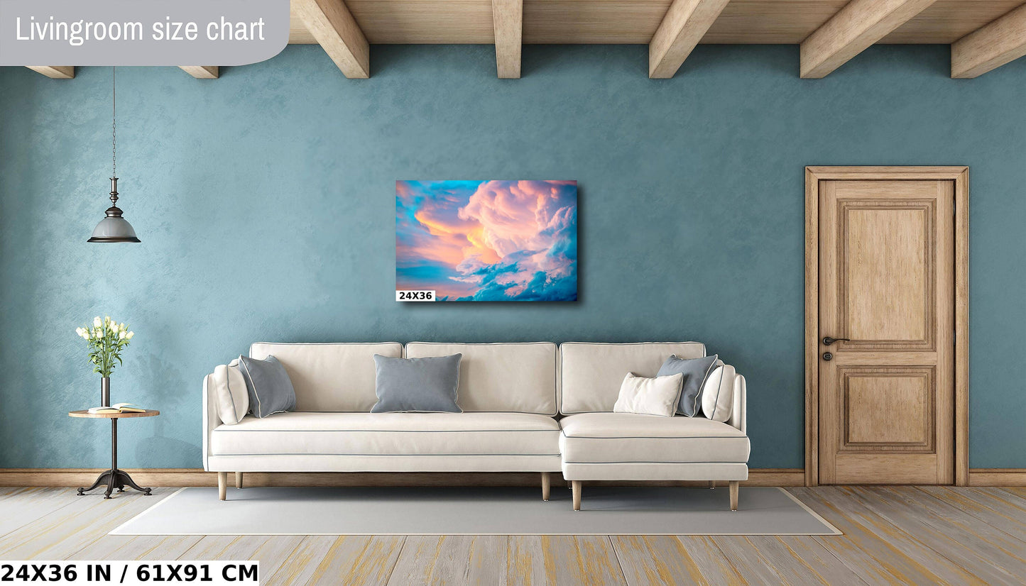 Heavenly Hues: White Sulphur Springs Montana Big Sky Photography Wall Art Metal Canvas Print Cloud Landscape