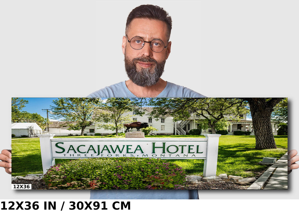 Sacajawea Hotel Sign Print: Montana Historic Landmark Wall Art