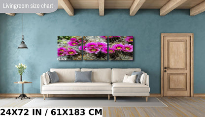 Prickly Beauty: Hedgehog Cactus Flower Metal Canvas Print Echinocereus Wall Art Arizona Desert Photography
