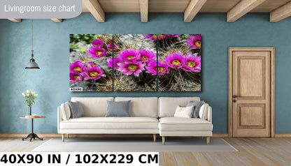 Prickly Beauty: Hedgehog Cactus Flower Metal Canvas Print Echinocereus Wall Art Arizona Desert Photography