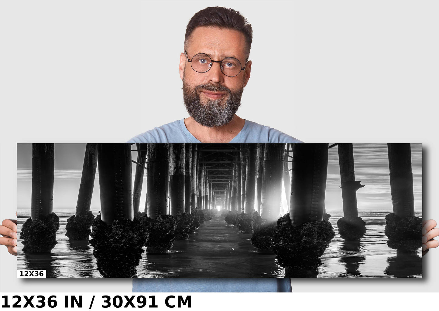 Oceanside Pier's Structural Beauty Monochromatic California Wall Art