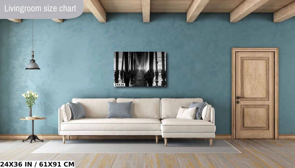 Oceanside Pier's Structural Beauty Monochromatic California Wall Art