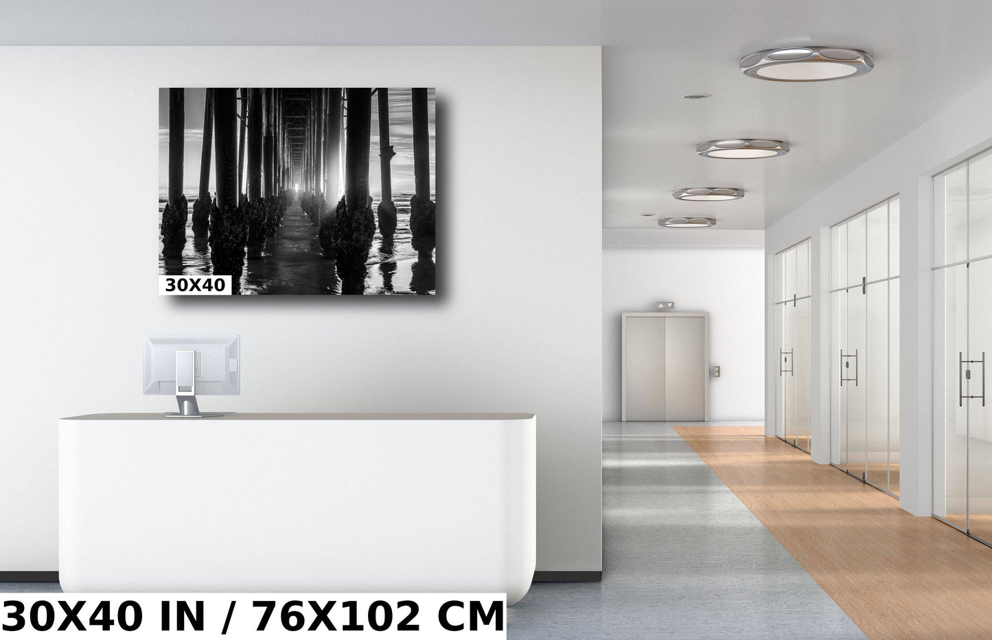 Oceanside Pier's Structural Beauty Monochromatic California Wall Art