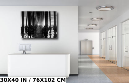 Oceanside Pier's Structural Beauty Monochromatic California Wall Art