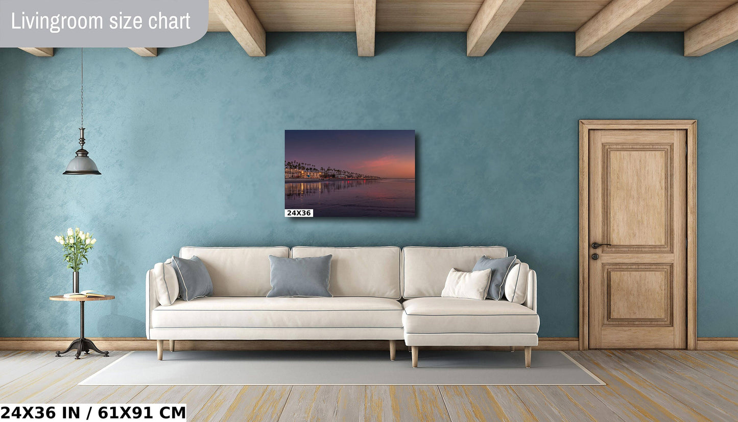 Oceanside Pier Sunset Seascape: California Beach Photography Print
