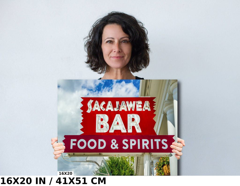 Sacajawea Bar Sign Print: Three Forks Montana Landmark Photography