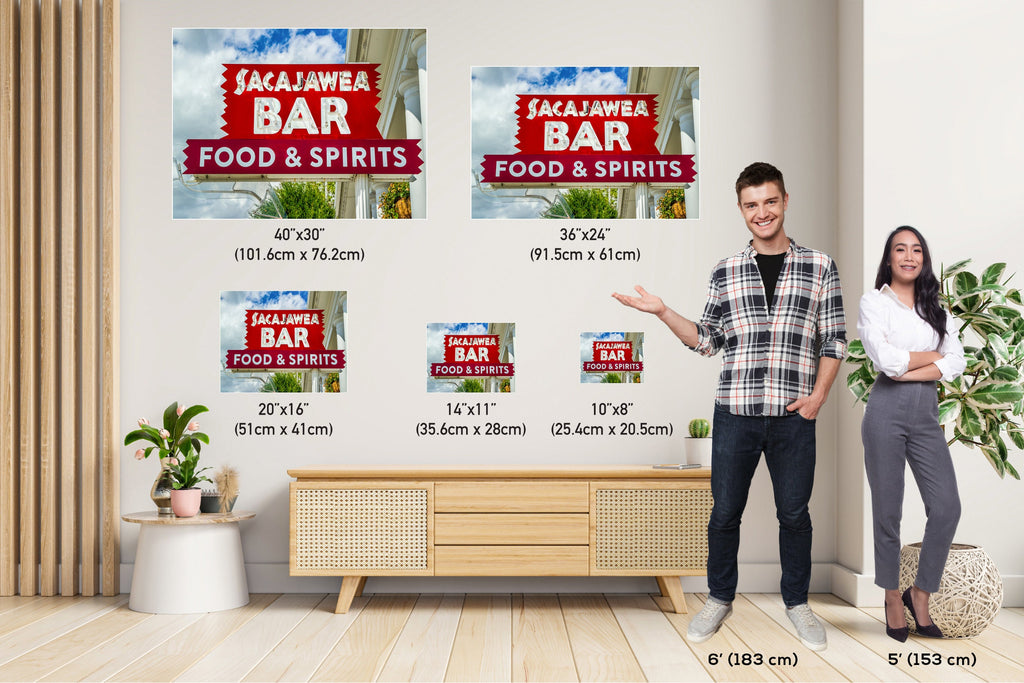 Sacajawea Bar Sign Print: Three Forks Montana Landmark Photography