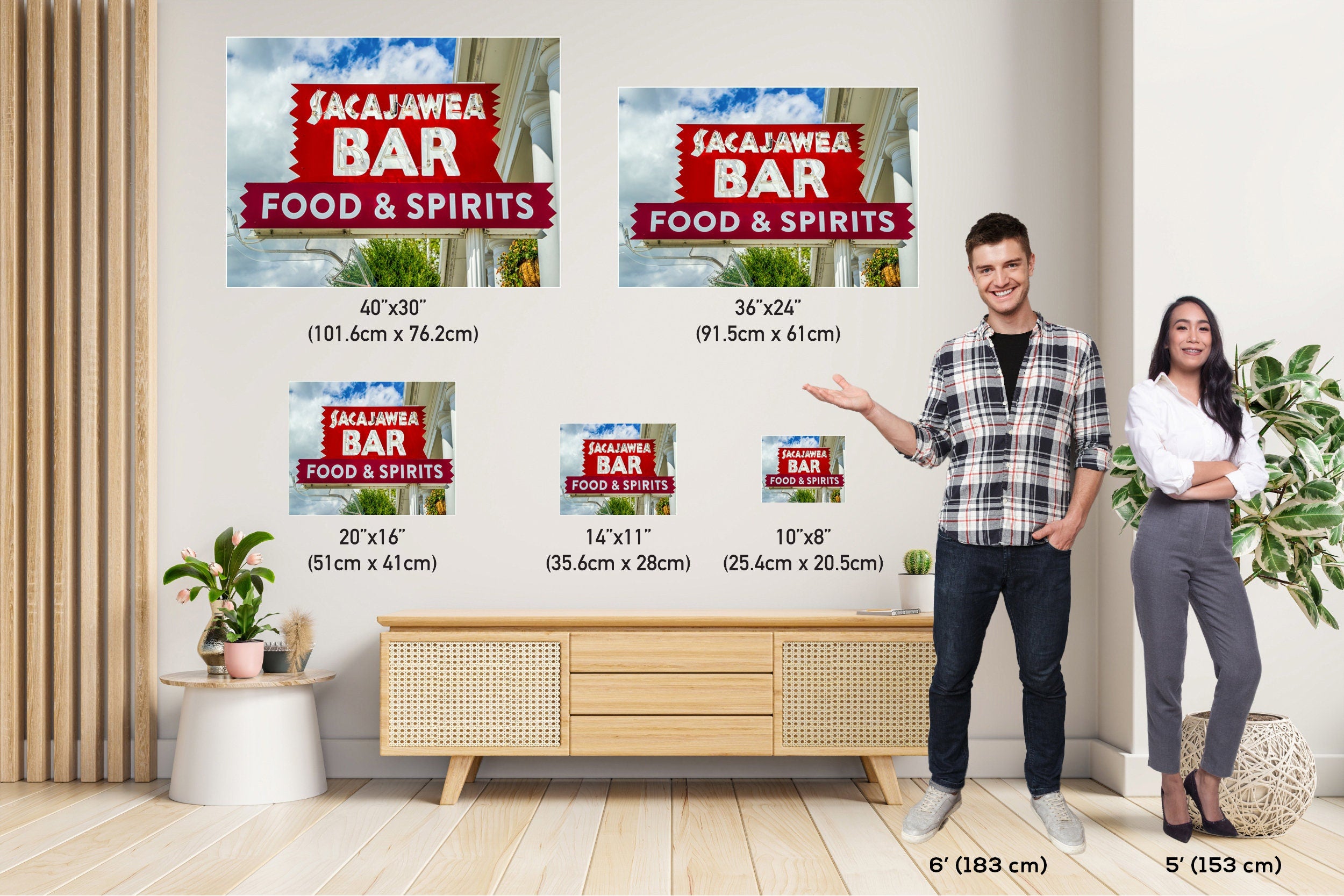Sacajawea Bar Sign Print: Three Forks Montana Landmark Photography