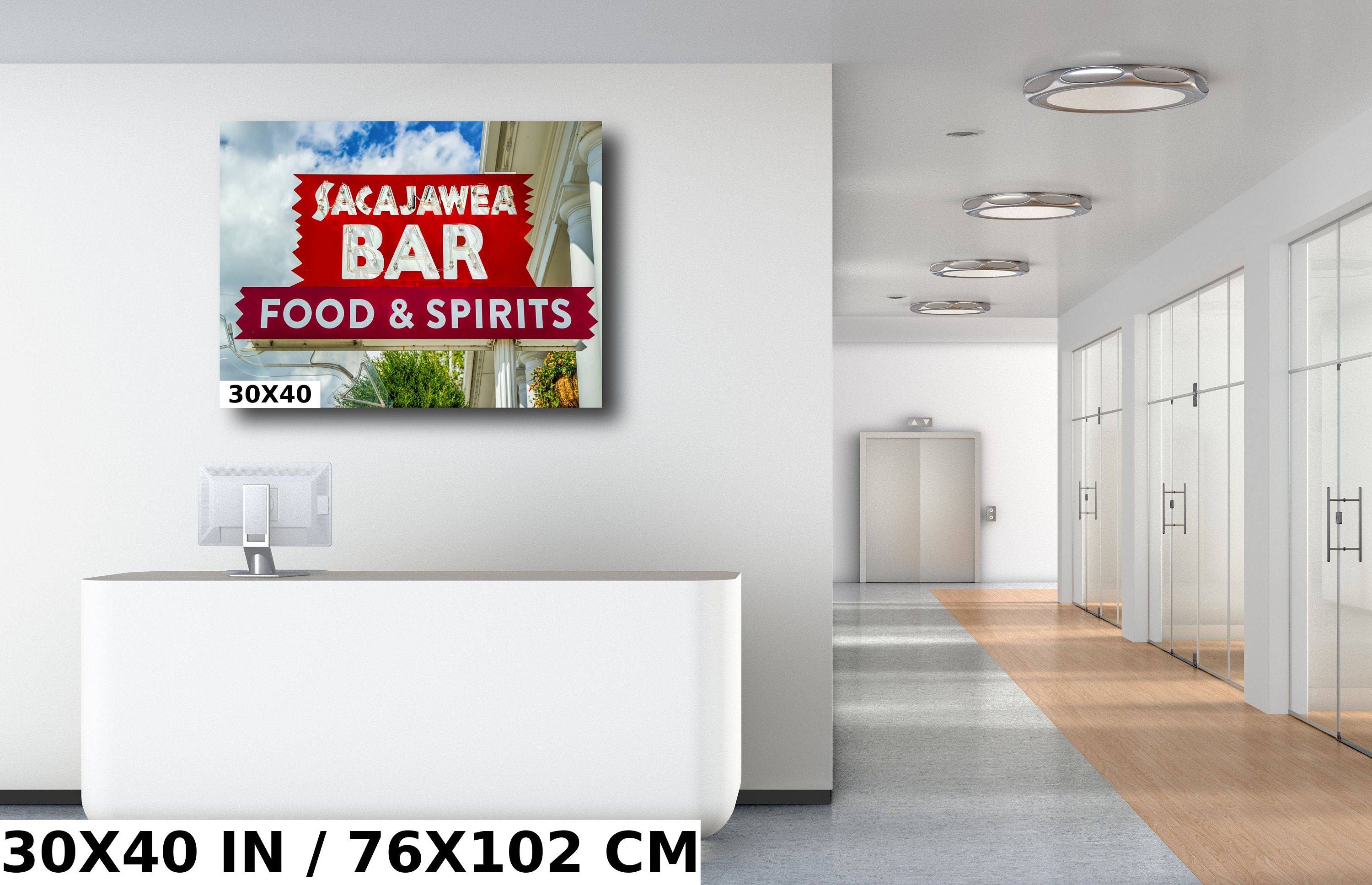 Sacajawea Bar Sign Print: Three Forks Montana Landmark Photography