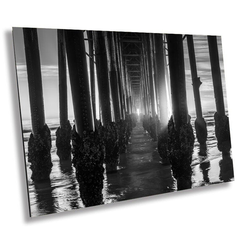 Oceanside Pier's Structural Beauty Monochromatic California Wall Art