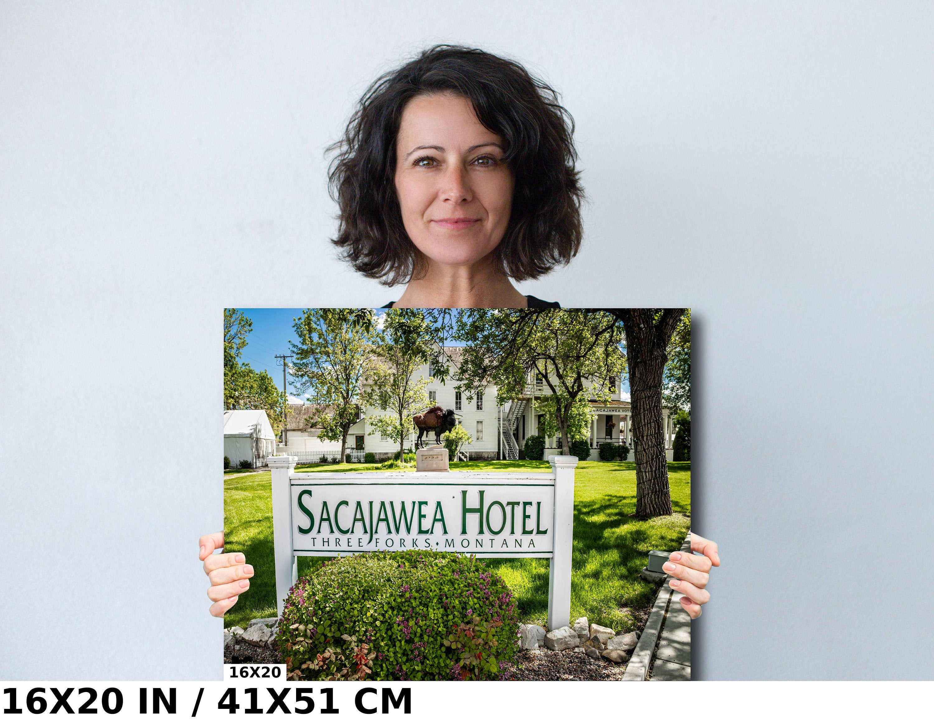 Sacajawea Hotel Sign Print: Montana Historic Landmark Wall Art