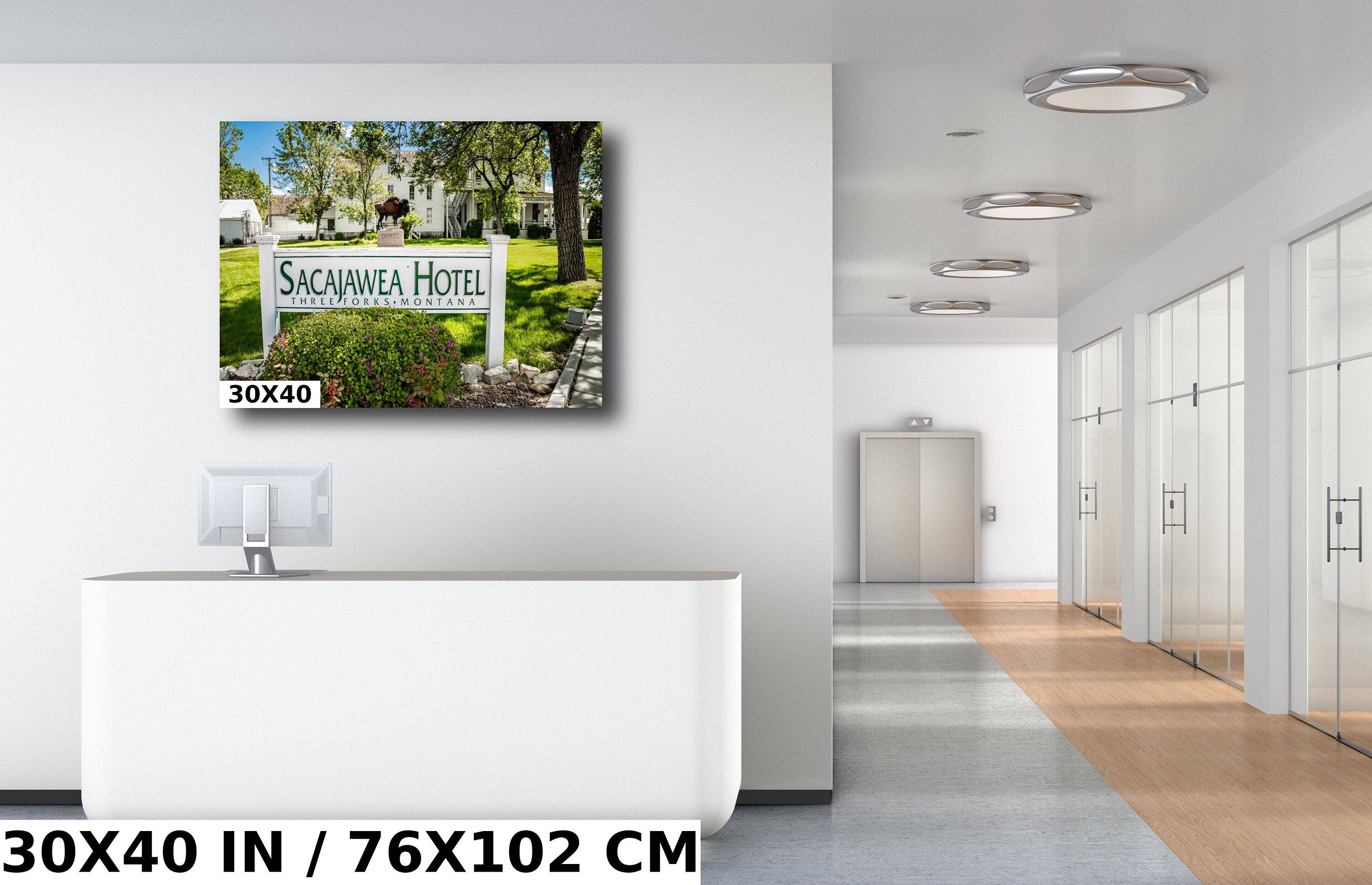 Sacajawea Hotel Sign Print: Montana Historic Landmark Wall Art