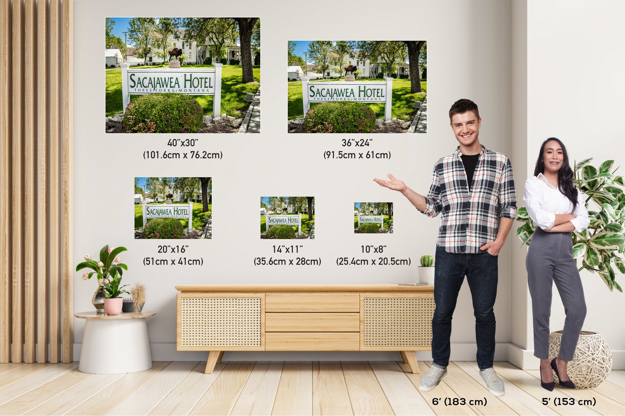Sacajawea Hotel Sign Print: Montana Historic Landmark Wall Art