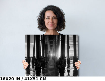 Oceanside Pier's Structural Beauty Monochromatic California Wall Art