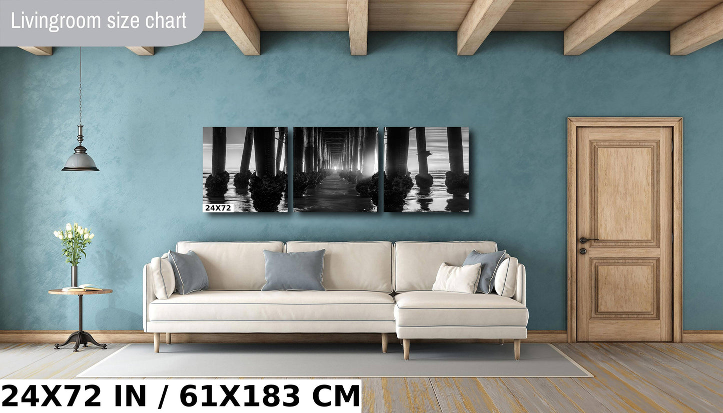 Oceanside Pier's Structural Beauty Monochromatic California Wall Art