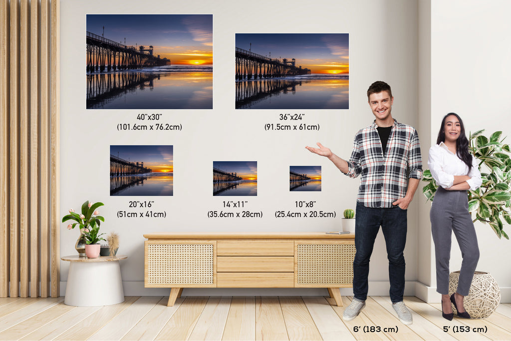 Oceanside Pier Sunset Print: California Coastal