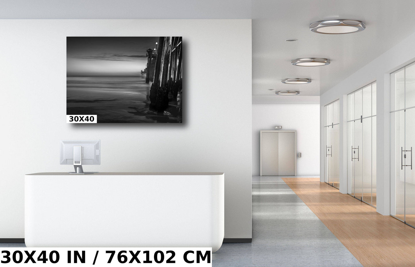 Oceanside Pier Black and White Print: California Coast