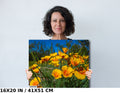 Golden Blooms: Mexican Gold Poppy Radiance in Organ Pipe National Monument Super Bloom Wall Art Metal Canvas Print