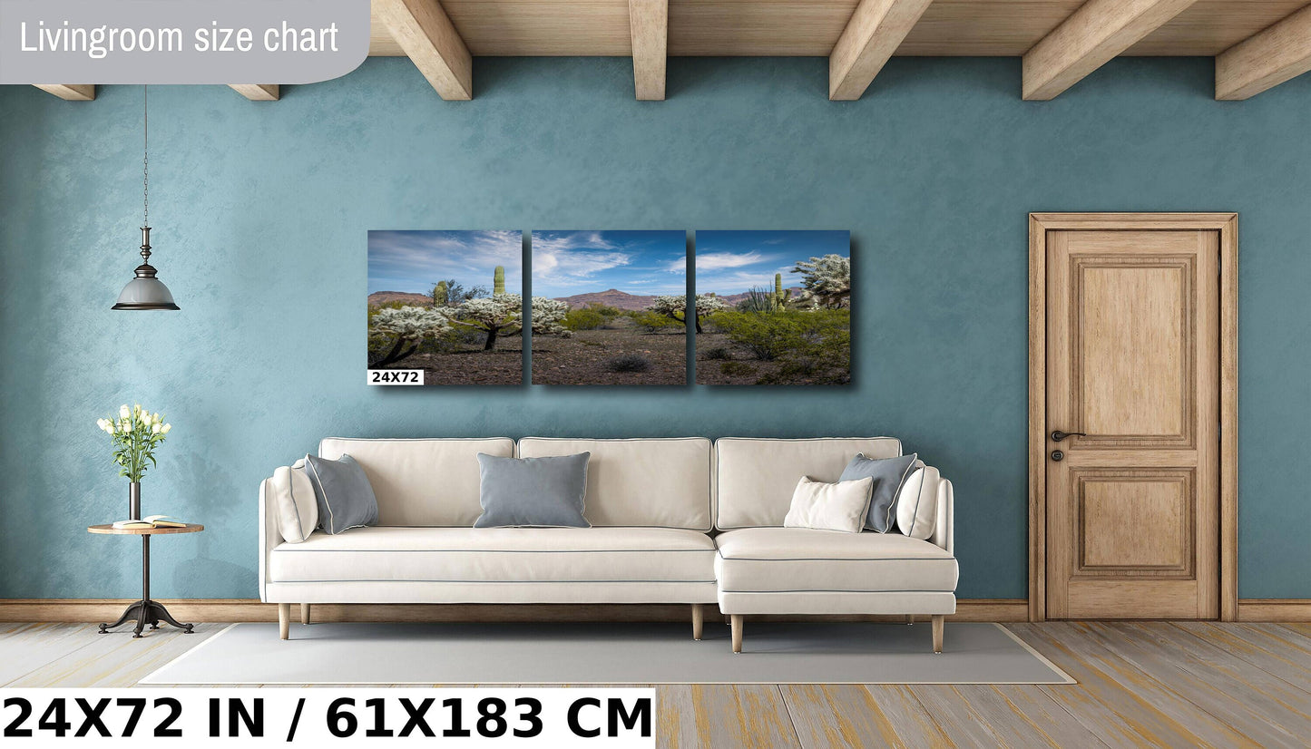 Organ Pipe National Monument Jumping Cholla and Saguaro Cactus Arizona Desert Wall Art