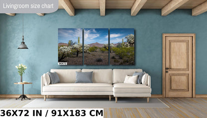 Organ Pipe National Monument Jumping Cholla and Saguaro Cactus Arizona Desert Wall Art