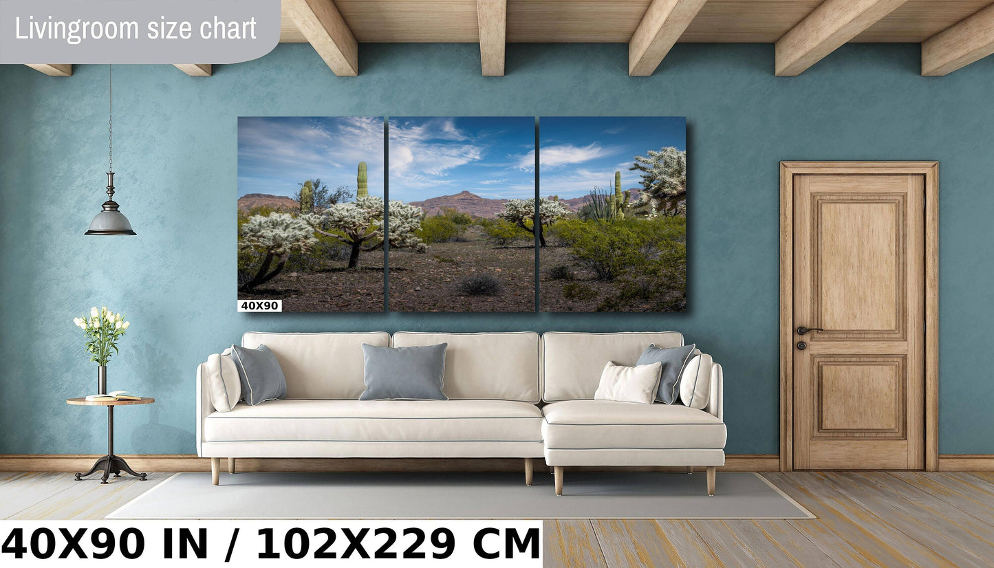 Organ Pipe National Monument Jumping Cholla and Saguaro Cactus Arizona Desert Wall Art