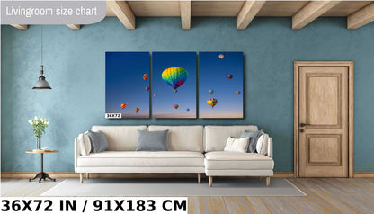 Aerial Ballet: Hot Air Balloons Grace the Skyline of Albuquerque Wall Art Balloon Fiesta Metal Canvas Print New Mexico Landscape