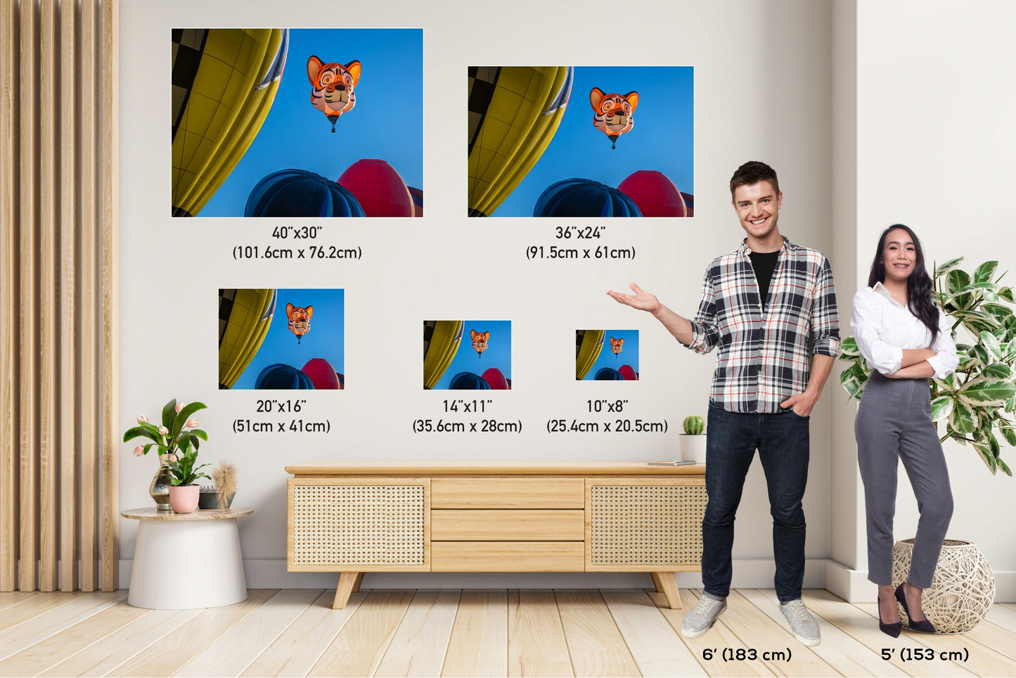 Tiger Hot Air Balloon Print: Albuquerque Festival Wall Art